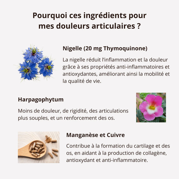 Articulations - Thymoquinone 20mg - 60 gélules - cure de 2 mois