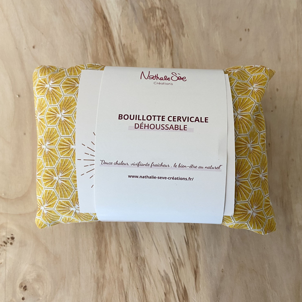 Bouillotte cervicale déhoussable - Riad Amande- Graines de lin (12 x 54)