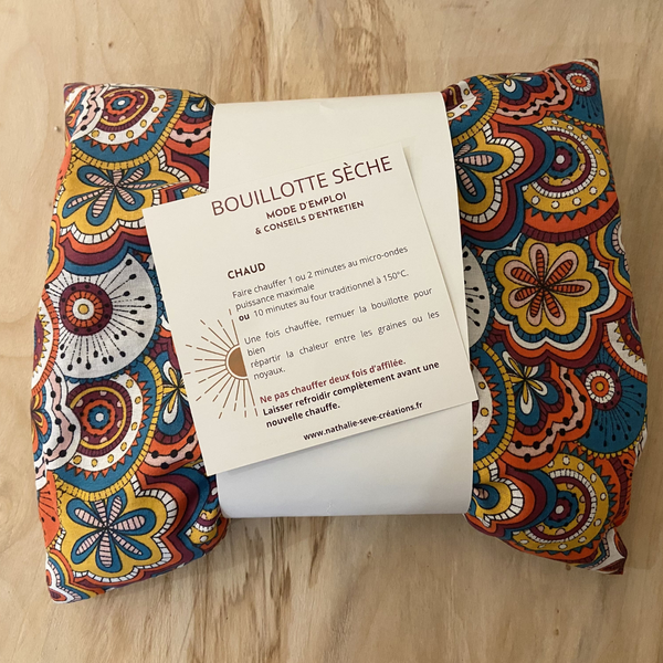 Bouillotte sèche déhoussable - Noyaux de cerises - Chimère 25 x 25 cm