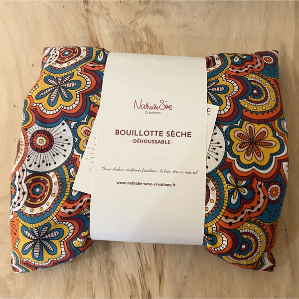 Bouillotte sèche déhoussable - Noyaux de cerises - Chimère 25 x 25 cm