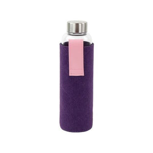 Bouteille en verre avec pochette en feutrine Violet - 550ml