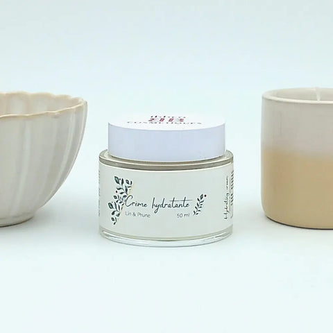 Crème hydratante légère - lin et prune – 50ml
