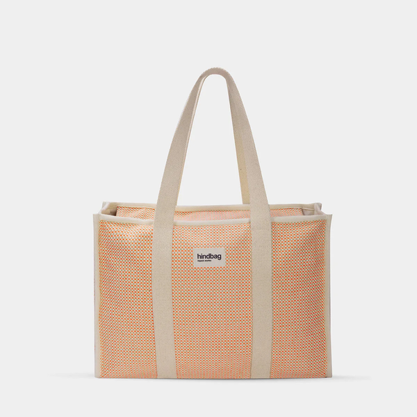 Sac cabas Oscar - zippé - Tressage corail