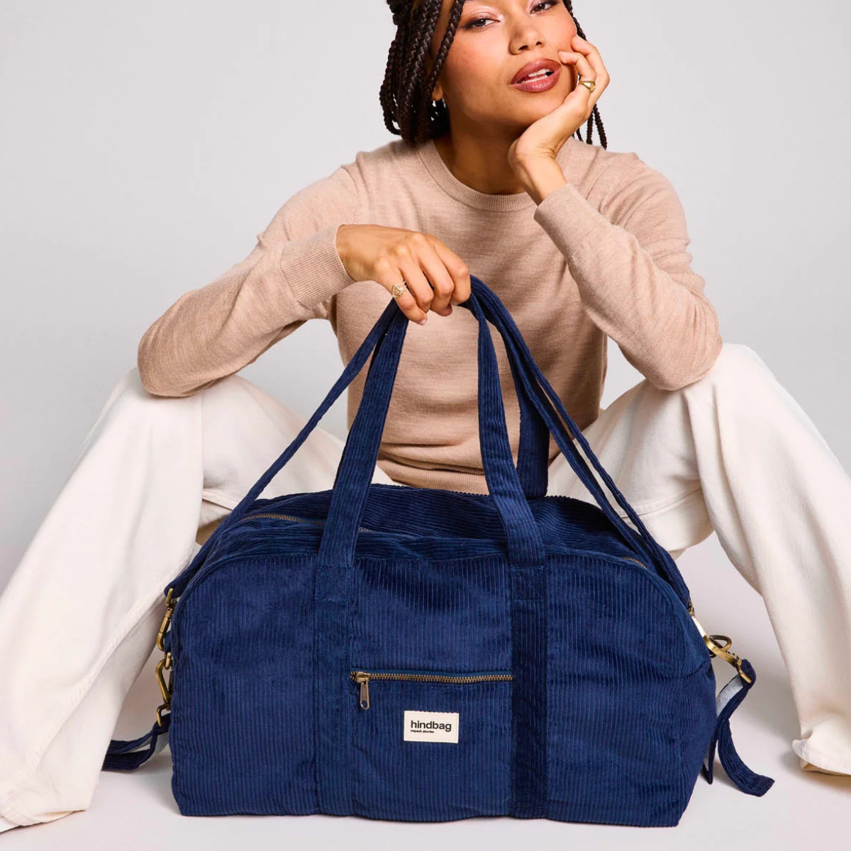 Sac à langer Basile - Velours Marine