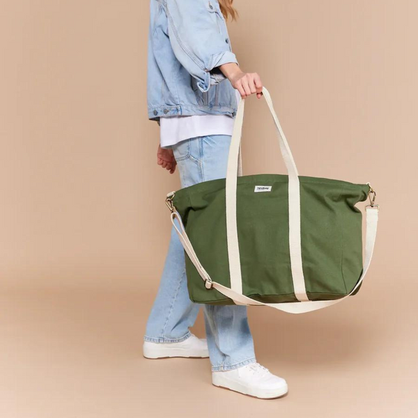 Cabas Cesar - Vert Olive - Hindbag - vu porté main