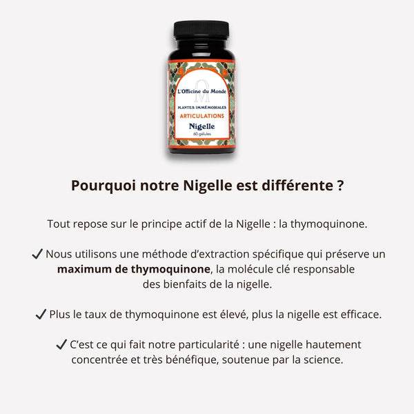 Articulations - Thymoquinone 20mg - 60 gélules - cure de 2 mois