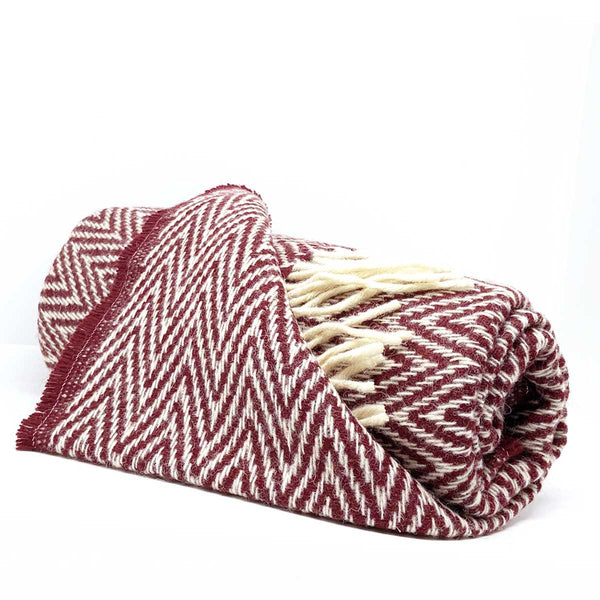 Écharpe laine bordeaux - Chevrons