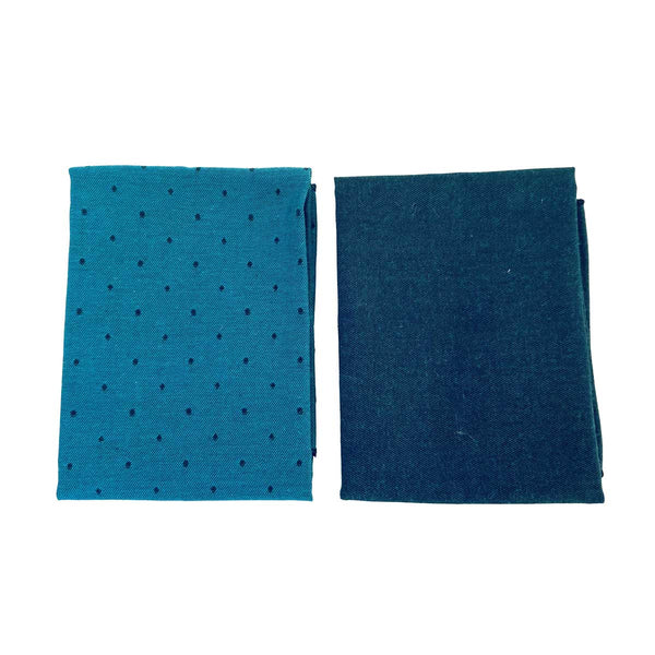 Lot de 2 serviettes de table lavables - Bleu pétrole